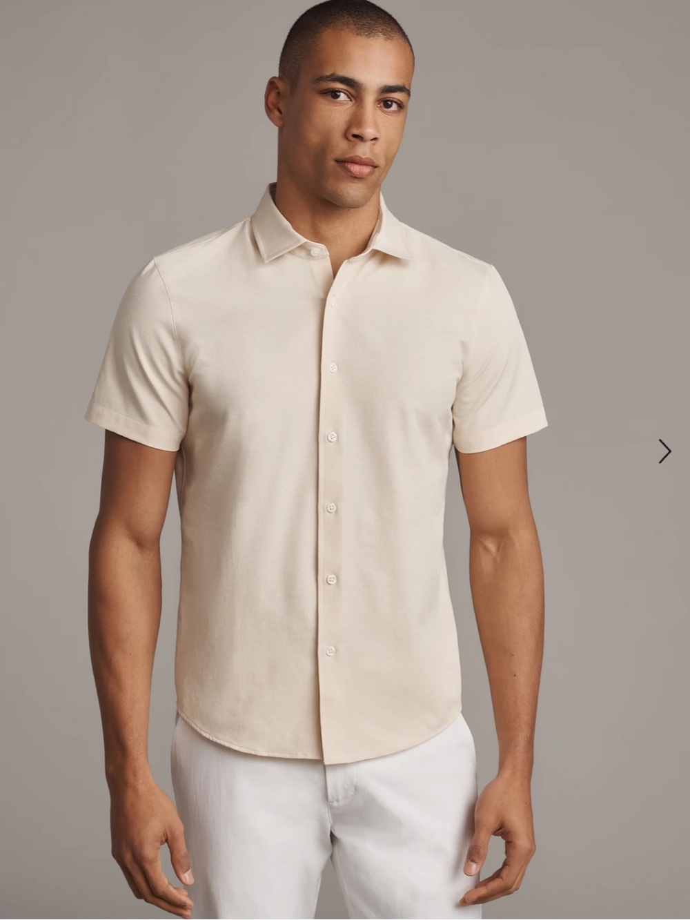 Rhone Brezza Shirt Mens Medium Beige Linen Blend Short Sleeve Button Up NWT (2)